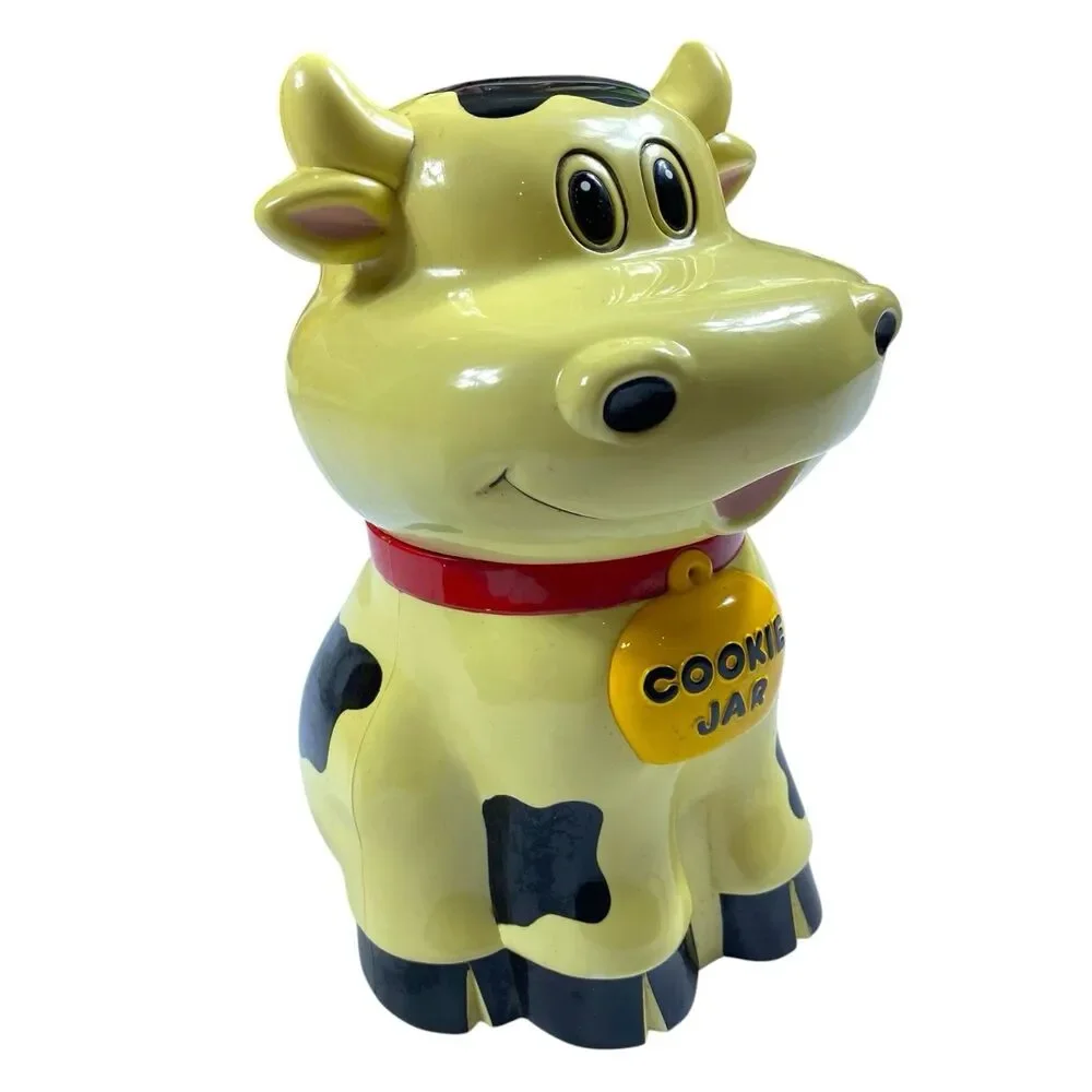 Vtg Mooing Cow Cookie Jar 1992 Fun-Damental Too Happy Cow Not Working Parts Only